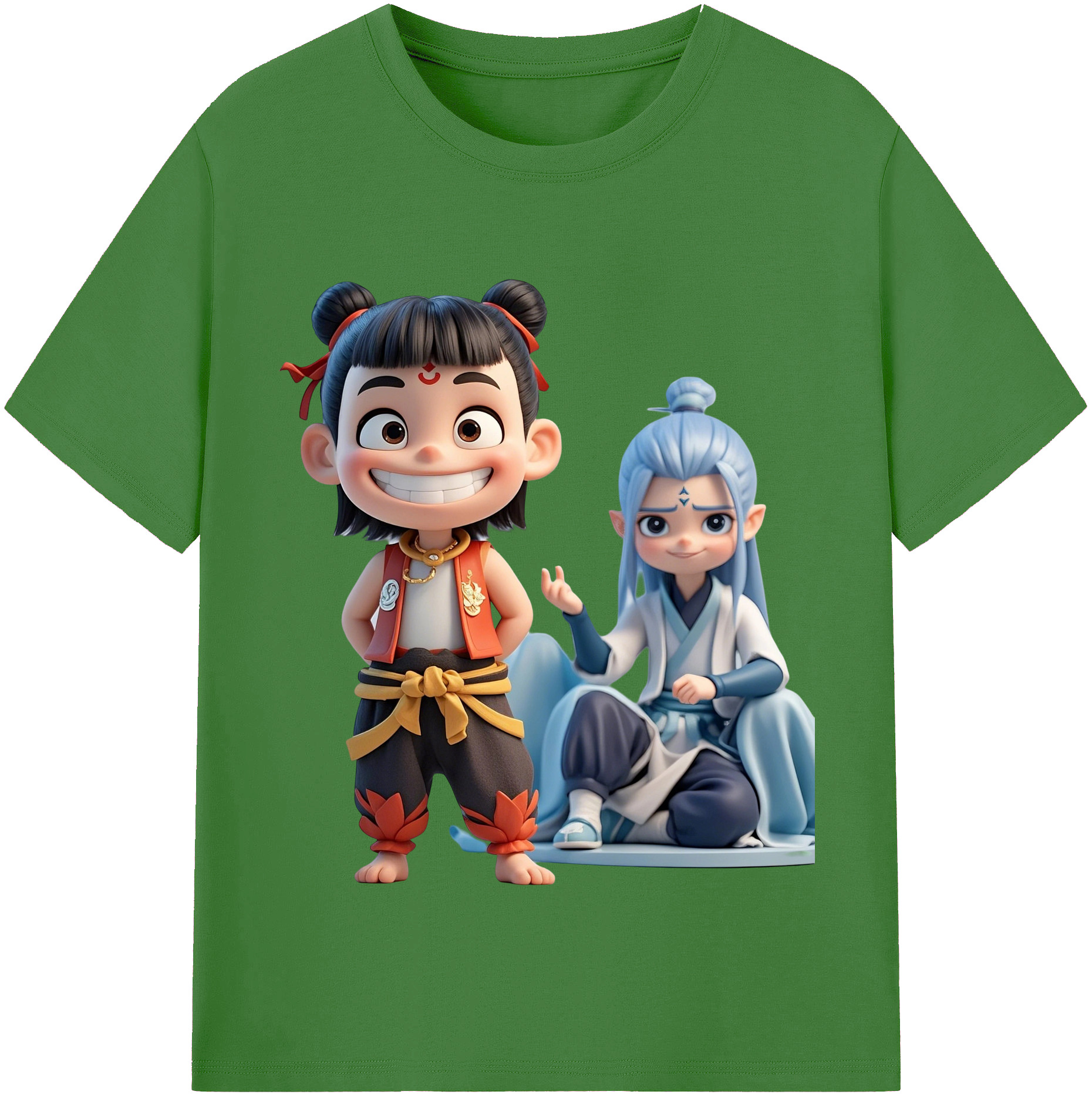 （画像用） Ne Zha 2 ナタ 魔童の大暴れ レディースカジュアルプリントTシャツ（綿100％）